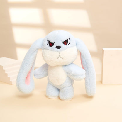 WLSUNYAO Bunny Plush Toy - Rotating Head Rabbit Plush Pillow, Mood-Expressive 11in Blue, Gift-ready