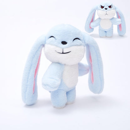 WLSUNYAO Bunny Plush Toy - Rotating Head Rabbit Plush Pillow, Mood-Expressive 11in Blue, Gift-ready