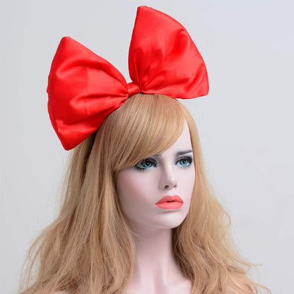 WLBON Bow Headband Red – Big Bow Hair Hoop, Handmade Party Accessory
