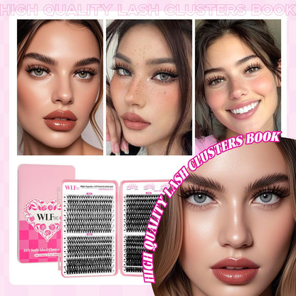 WLFRHD WLF Lash Clusters – 640 Pcs, 4 Styles, 9–16mm D-Curl Wispy Lashes