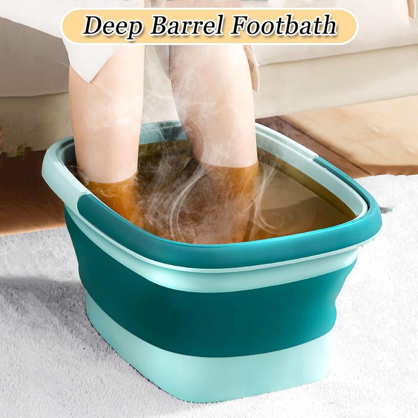 WMHYLYH Collapsible Foot Spa Massager – Foldable 15L Foot Bath with 120 Massage Points