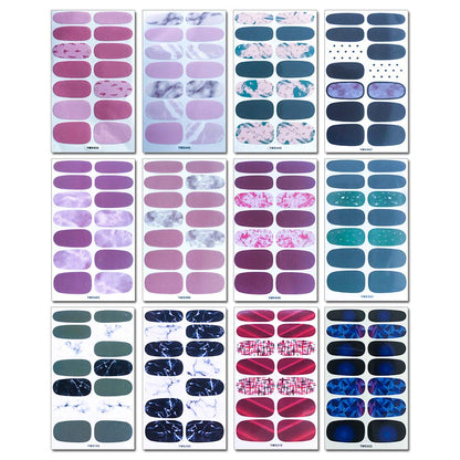 WOKOTO 20 Sheets Nail Polish Stickers Set – Gradient & Ombre Wraps + 1 File