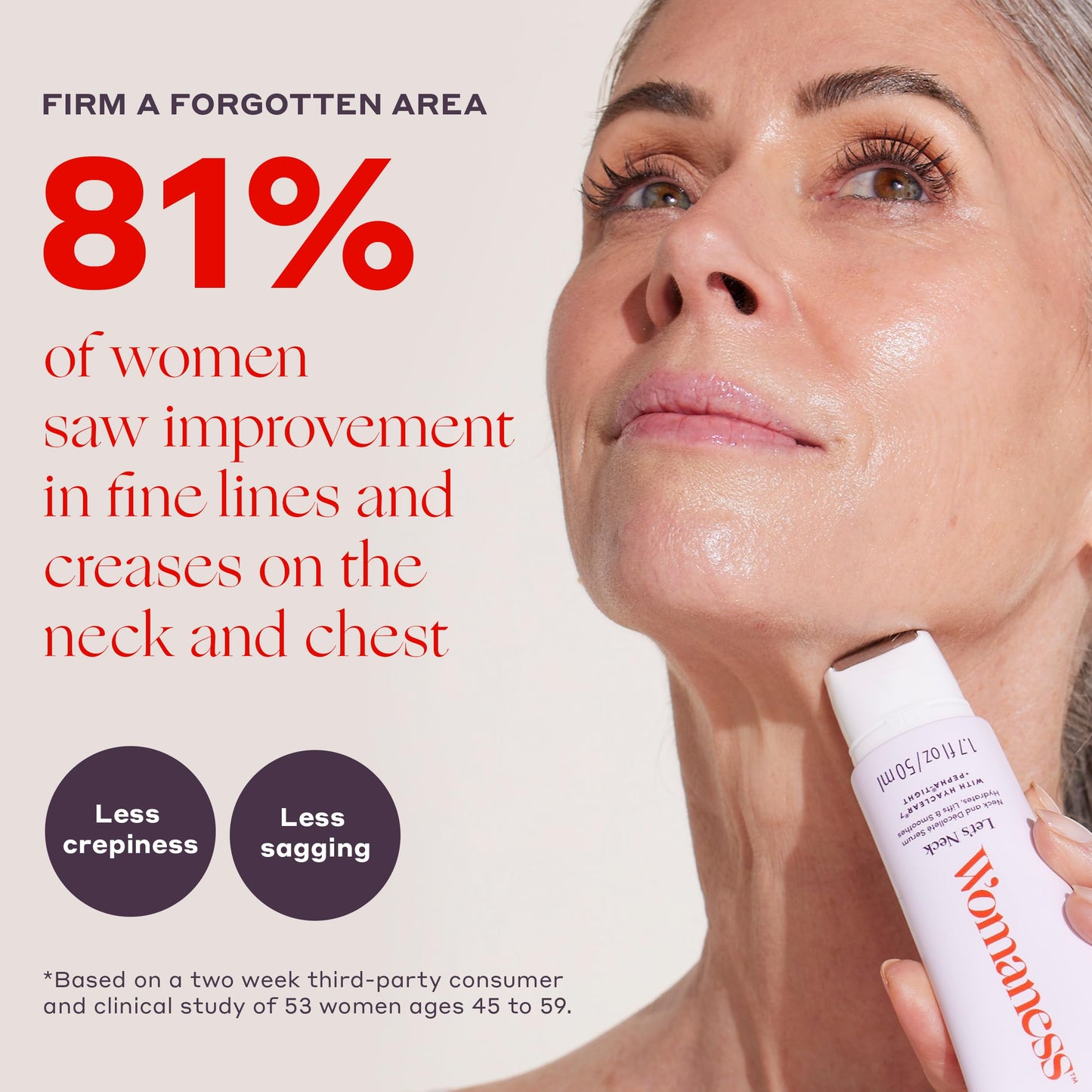 Womaness Let’s Neck Serum – Neck Tightening, Lifting & Hydration with Cooling Roller (50ml)
