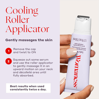 Womaness Let’s Neck Serum – Neck Tightening, Lifting & Hydration with Cooling Roller (50ml)