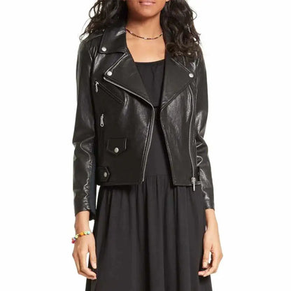 Women’s Slim Fit Leather Biker Jacket