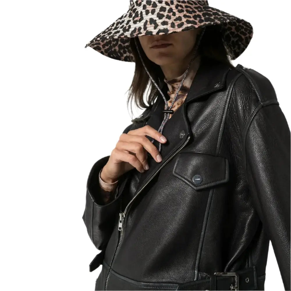 Women’s Black Leather Long Jacket