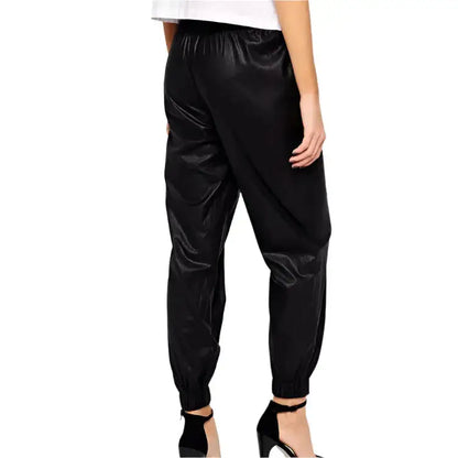 Women’s Black Leather Joggers Leather Pants