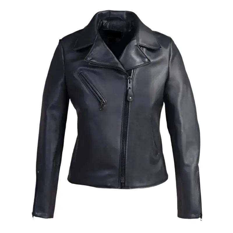 Women’s Black Leather Moto Jacket