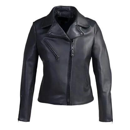 Women’s Black Leather Moto Jacket