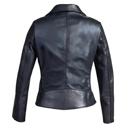 Women’s Black Leather Moto Jacket