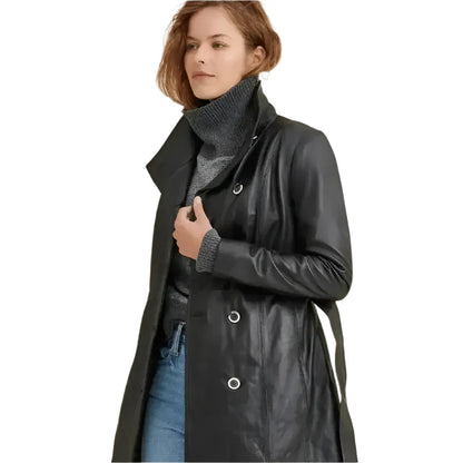 Women’s Black Leather Coat