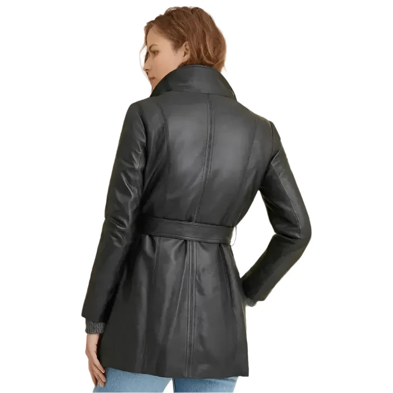 Women’s Black Leather Coat