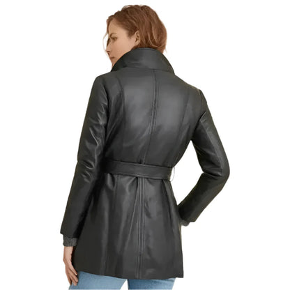 Women’s Black Leather Coat