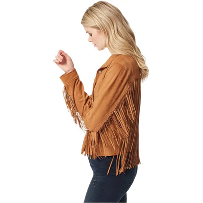 Women’s Brown Suede Fringe Jacket