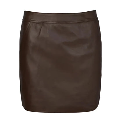 Women’s Dark Brown Leather Mini Skirt