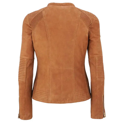 Women’s Leather Suede Motorcycle Jacket