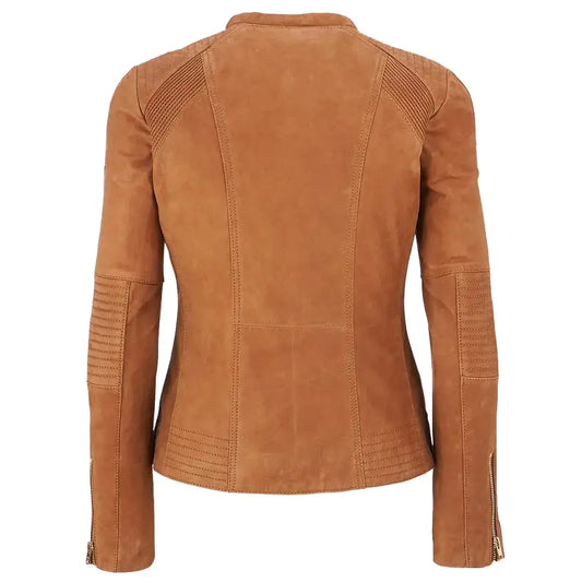 Women’s Leather Suede Motorcycle Jacket
