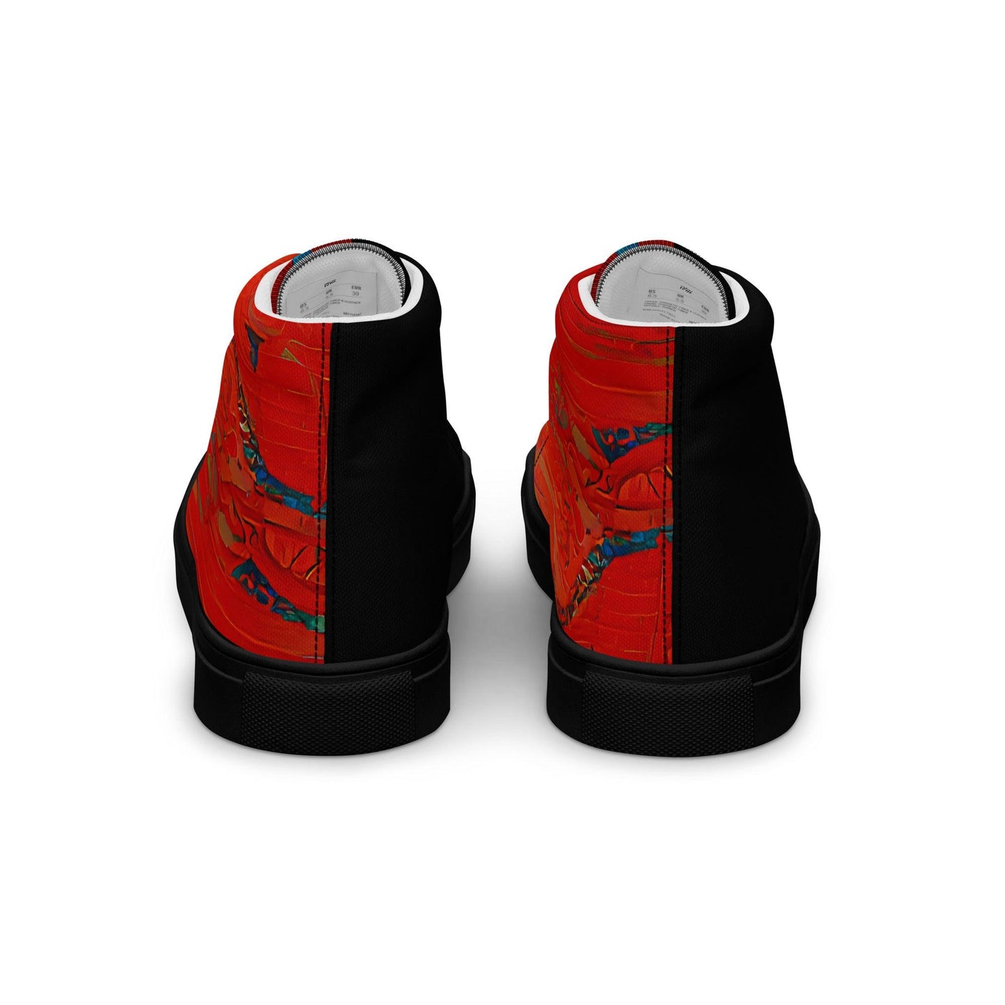 Half Black Half Hónghǎi - Womens High-Top Canvas Shoes