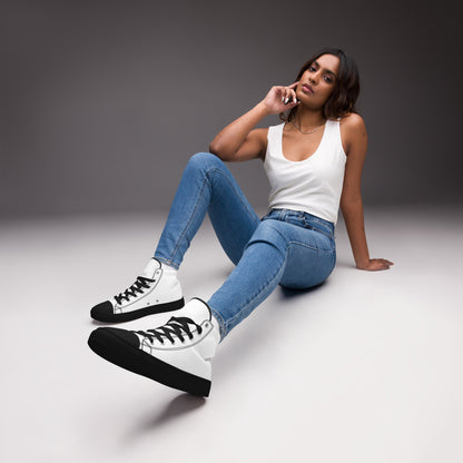 iSAW Womens White High-Top Canvas Shoes