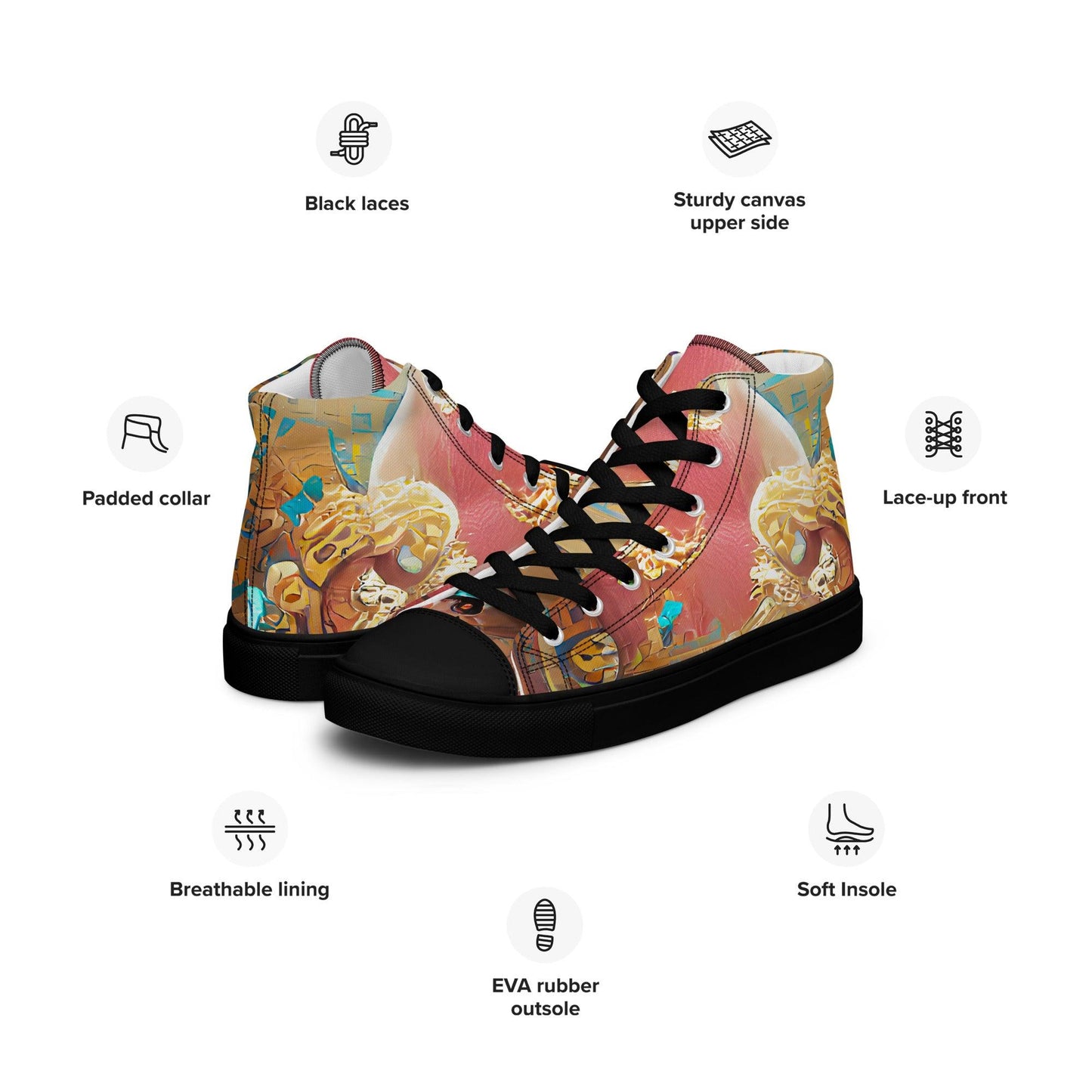 Huángdì - Womens High-Top Canvas Shoes