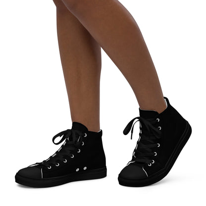 iSAW Womens Black High-Top Canvas Shoes