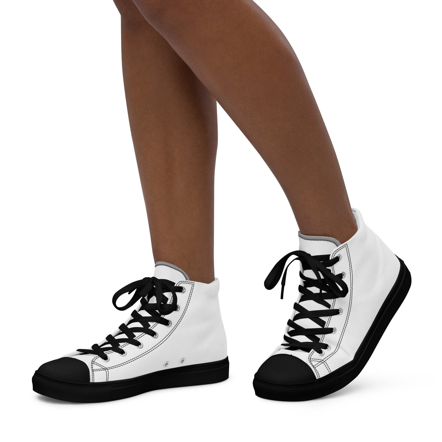 iSAW Womens White High-Top Canvas Shoes