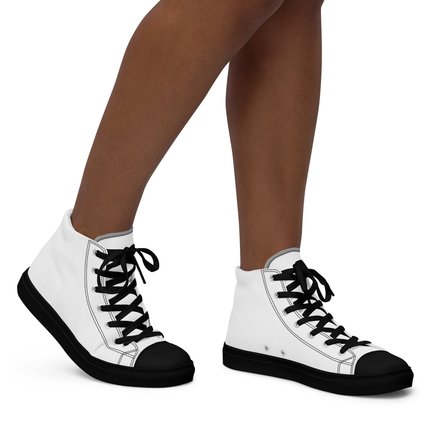 iSAW Womens White High-Top Canvas Shoes