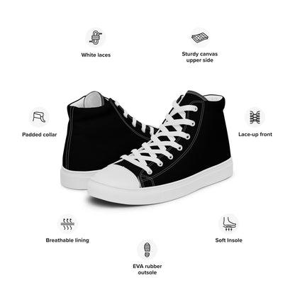 iSAW Womens Black High-Top Canvas Shoes