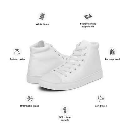 iSAW Womens White High-Top Canvas Shoes