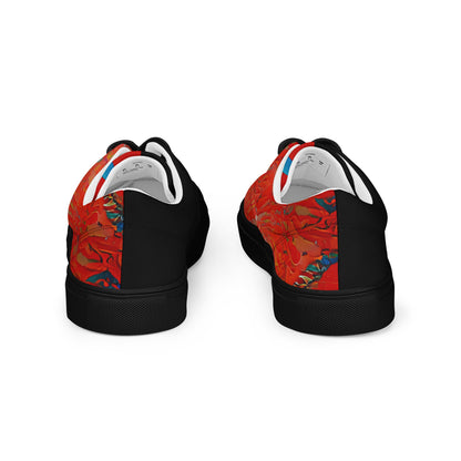 Half Black Half Hónghǎi - Womens Lace-Up Canvas Shoes