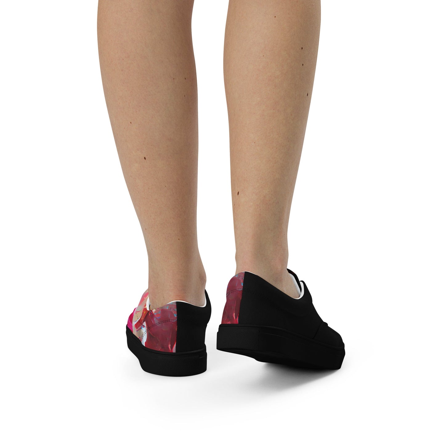 Half Black Half Báijiǔ - Womens Lace-Up Canvas Shoes