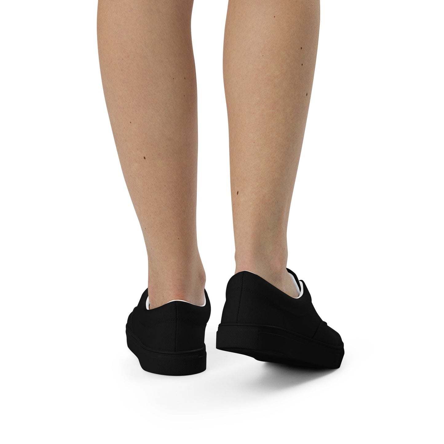 iSAW Womens Black Lace-Up Canvas Shoes