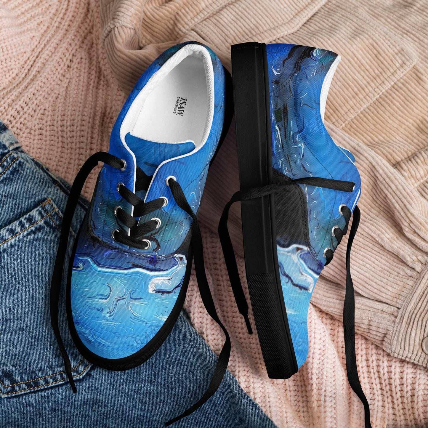 A Drop In The Ocean - Womens Lace-Up Canvas Shoes