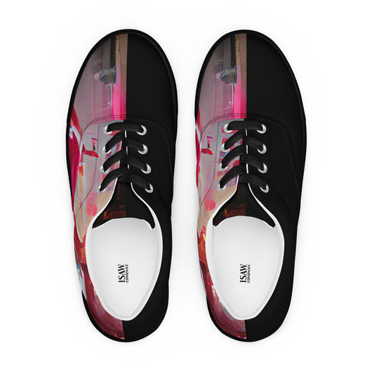 Half Black Half Báijiǔ - Womens Lace-Up Canvas Shoes