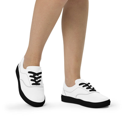 iSAW Womens White Lace-Up Canvas Shoes