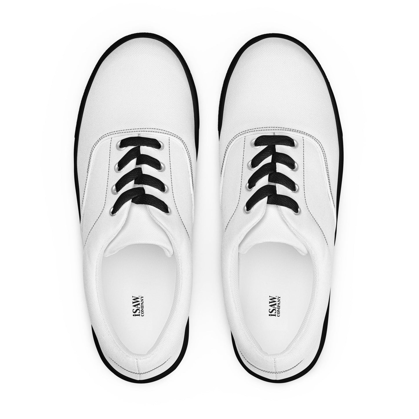 iSAW Womens White Lace-Up Canvas Shoes