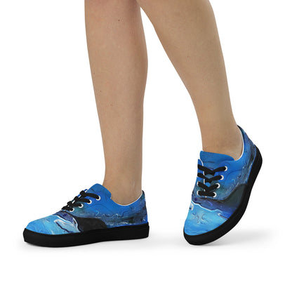 A Drop In The Ocean - Womens Lace-Up Canvas Shoes