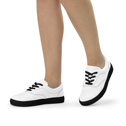 iSAW Womens White Lace-Up Canvas Shoes