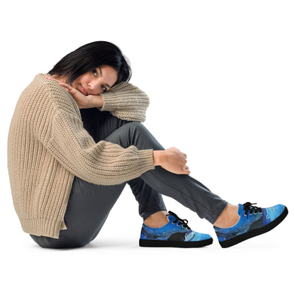 A Drop In The Ocean - Womens Lace-Up Canvas Shoes