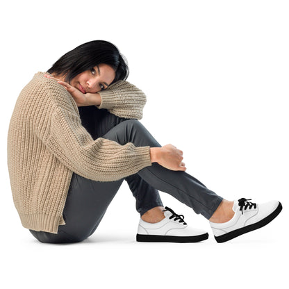 iSAW Womens White Lace-Up Canvas Shoes
