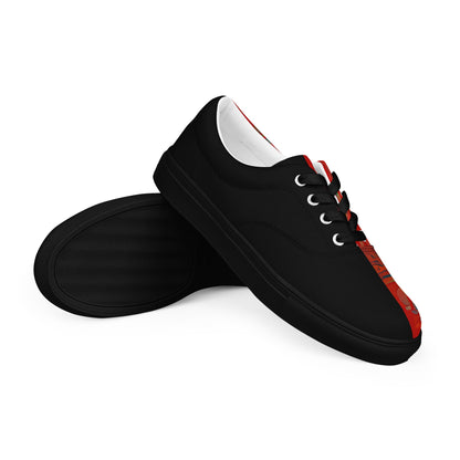 Half Black Half Hónghǎi - Womens Lace-Up Canvas Shoes