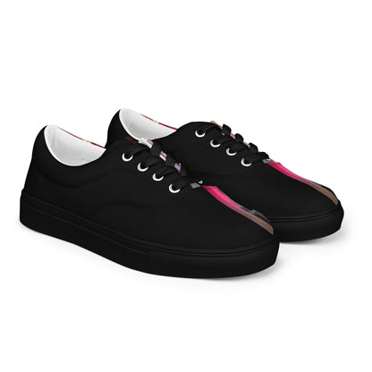 Half Black Half Báijiǔ - Womens Lace-Up Canvas Shoes