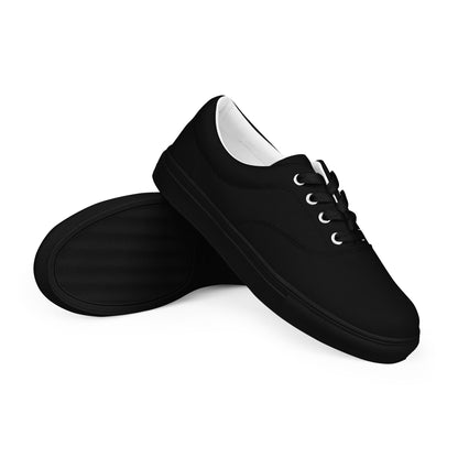 iSAW Womens Black Lace-Up Canvas Shoes