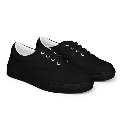 iSAW Womens Black Lace-Up Canvas Shoes