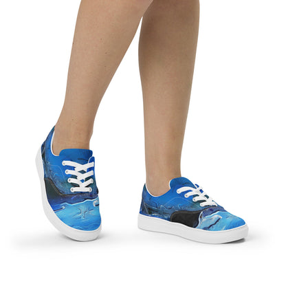 A Drop In The Ocean - Womens Lace-Up Canvas Shoes