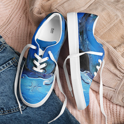 A Drop In The Ocean - Womens Lace-Up Canvas Shoes