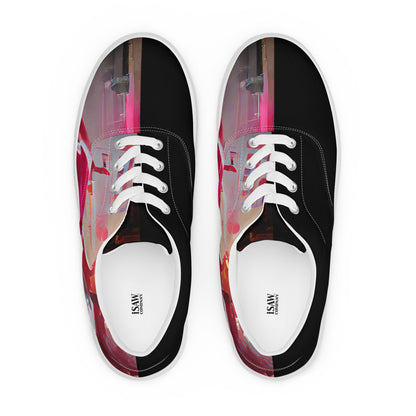 Half Black Half Báijiǔ - Womens Lace-Up Canvas Shoes
