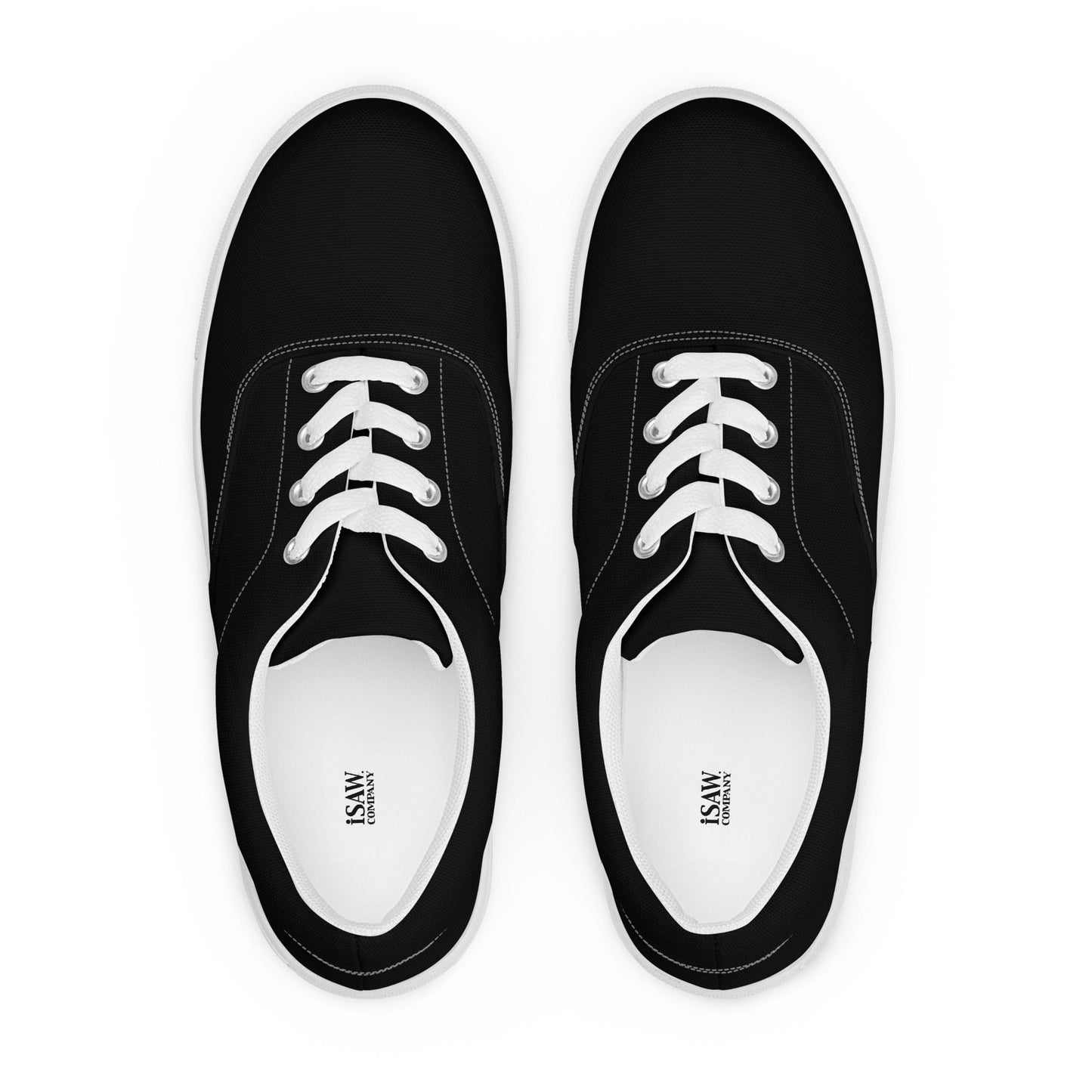 iSAW Womens Black Lace-Up Canvas Shoes