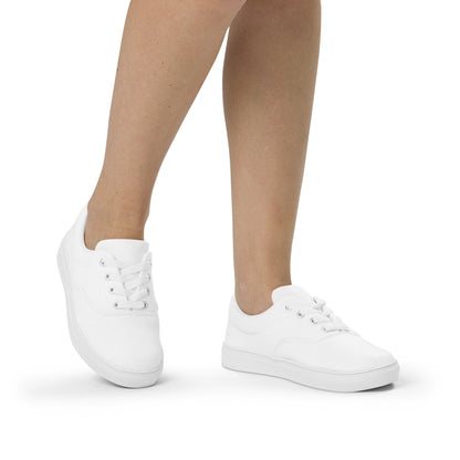 iSAW Womens White Lace-Up Canvas Shoes