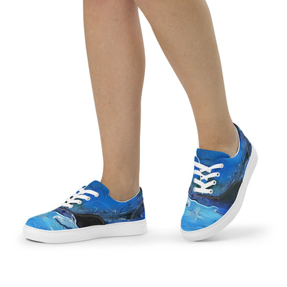 A Drop In The Ocean - Womens Lace-Up Canvas Shoes